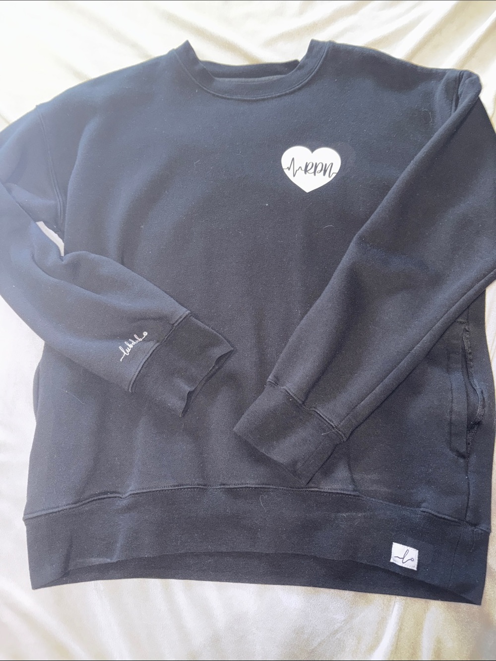 Black 'RPN' Heart Logo Crewneck Sweater - Lubdub